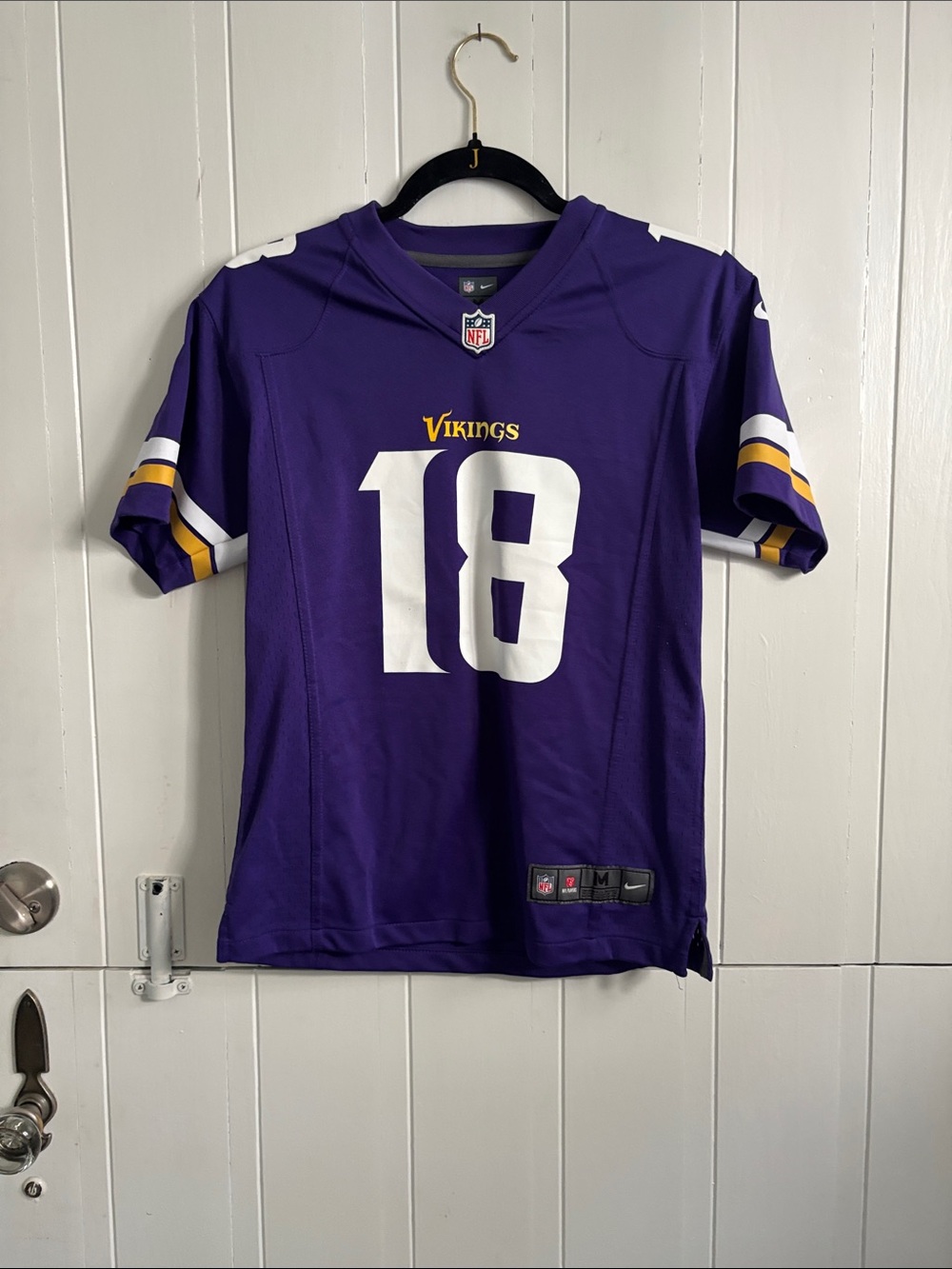 Minnesota Vikings Justin Jefferson Kids Purple #18 Football Jersey